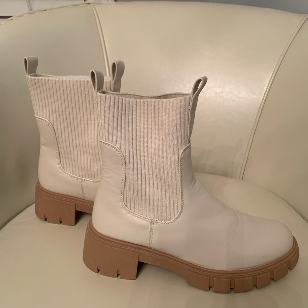 Stylish Cream Ankle Boots